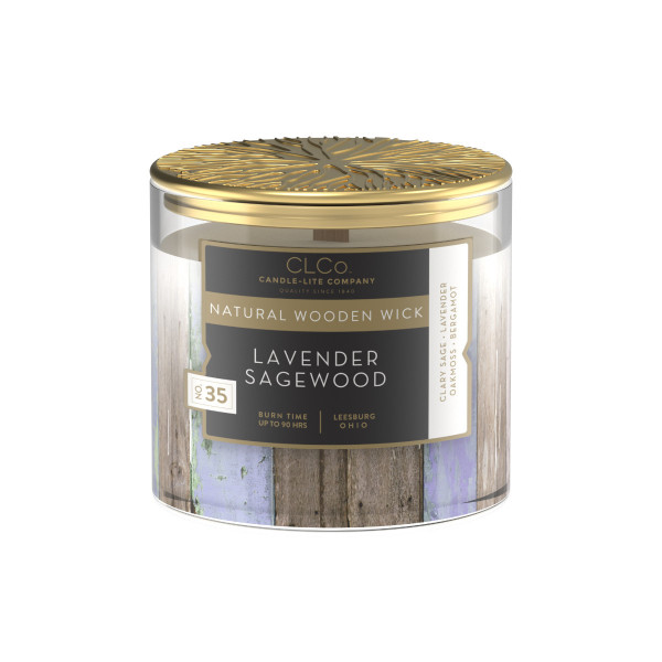 Duftkerze mit Holzdocht Lavender Sagewood - 396g