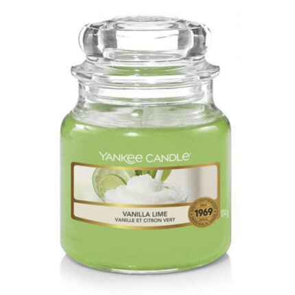 Yankee Candle Vanilla Lime Duftkerze im grünen Glas mit transparentem Deckel
