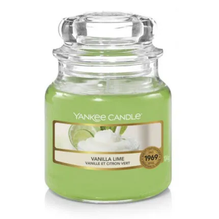 Yankee Candle Vanilla Lime Duftkerze im grünen Glas mit transparentem Deckel