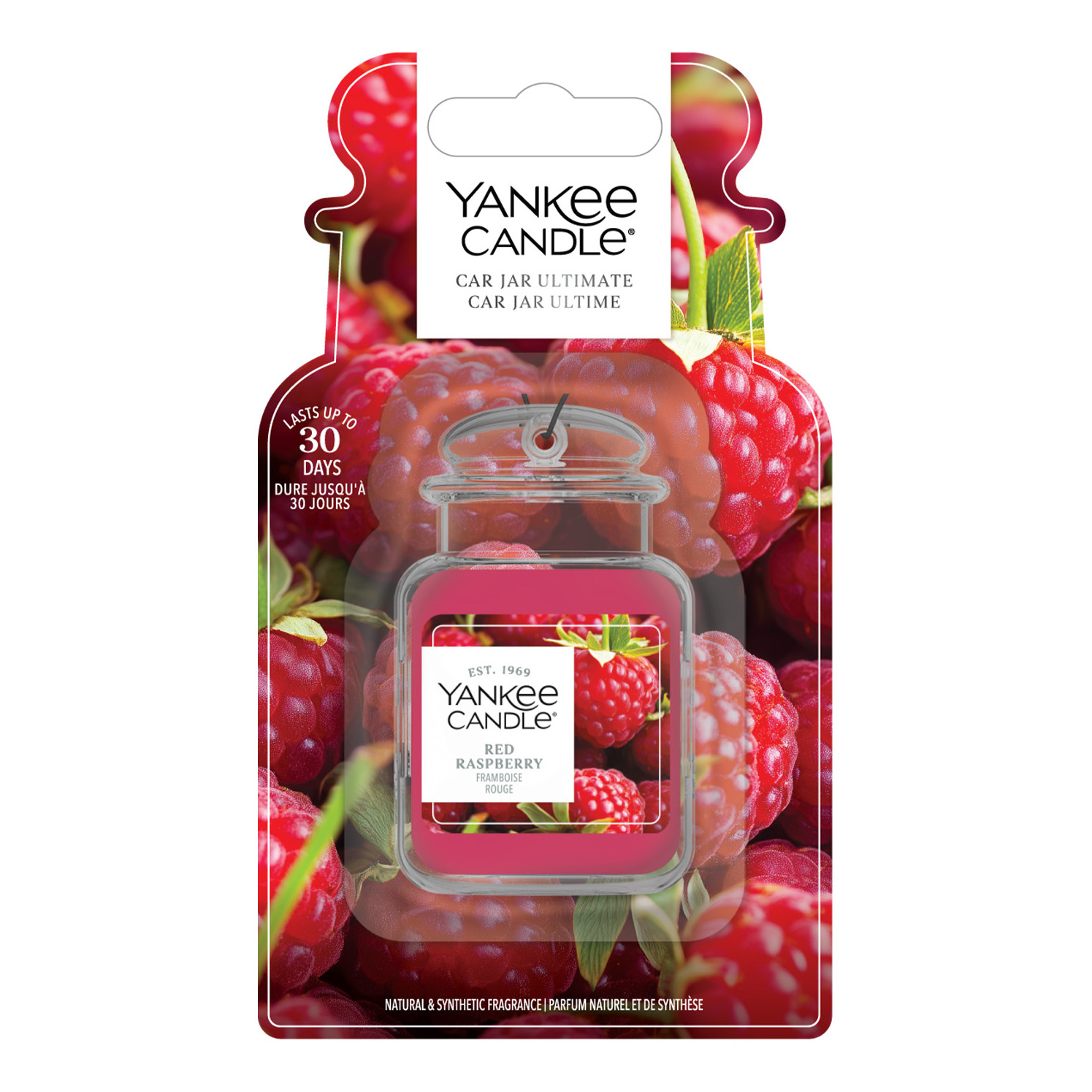 Red Raspberry Car Jar Verpackung Verpackte Red Raspberry Car Jar Ultimate von Yankee Candle mit Himbeerdesign