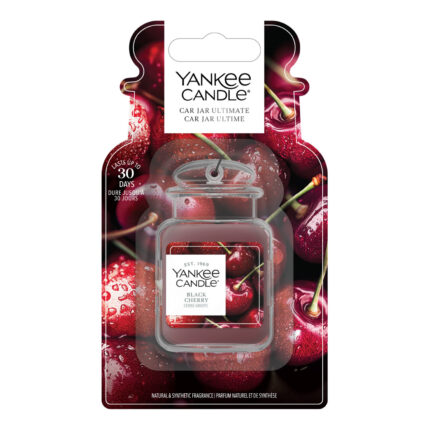 Yankee Candle Black Cherry Car Jar Ultimate auf weißem Hintergrund