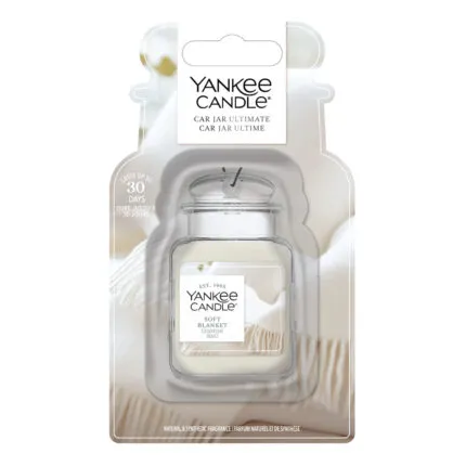 Yankee Candle Soft Blanket Car Jar Ultimate in Verpackung auf weißem Hintergrund