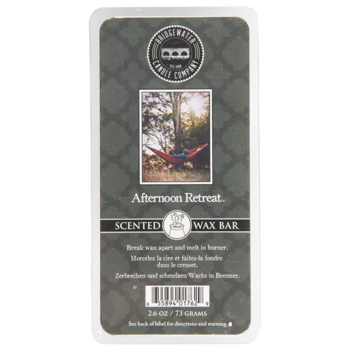 Verpackte Bridgewater Afternoon Retreat Wax Bar mit sichtbarem Frontetikett
