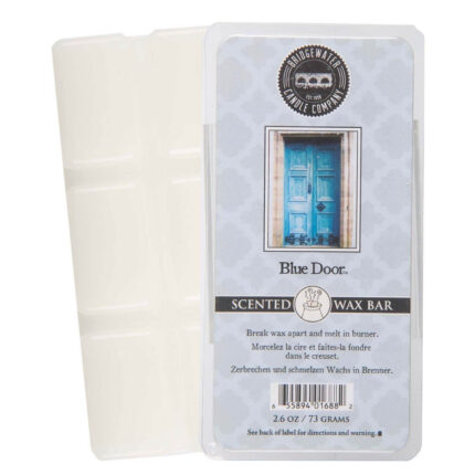 Verpackte Bridgewater Blue Door Wax Bar mit blauem Türmotiv