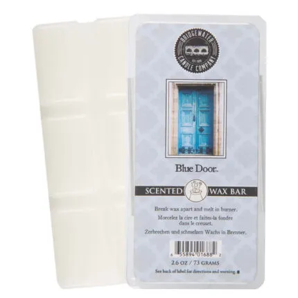 Verpackte Bridgewater Blue Door Wax Bar mit blauem Türmotiv