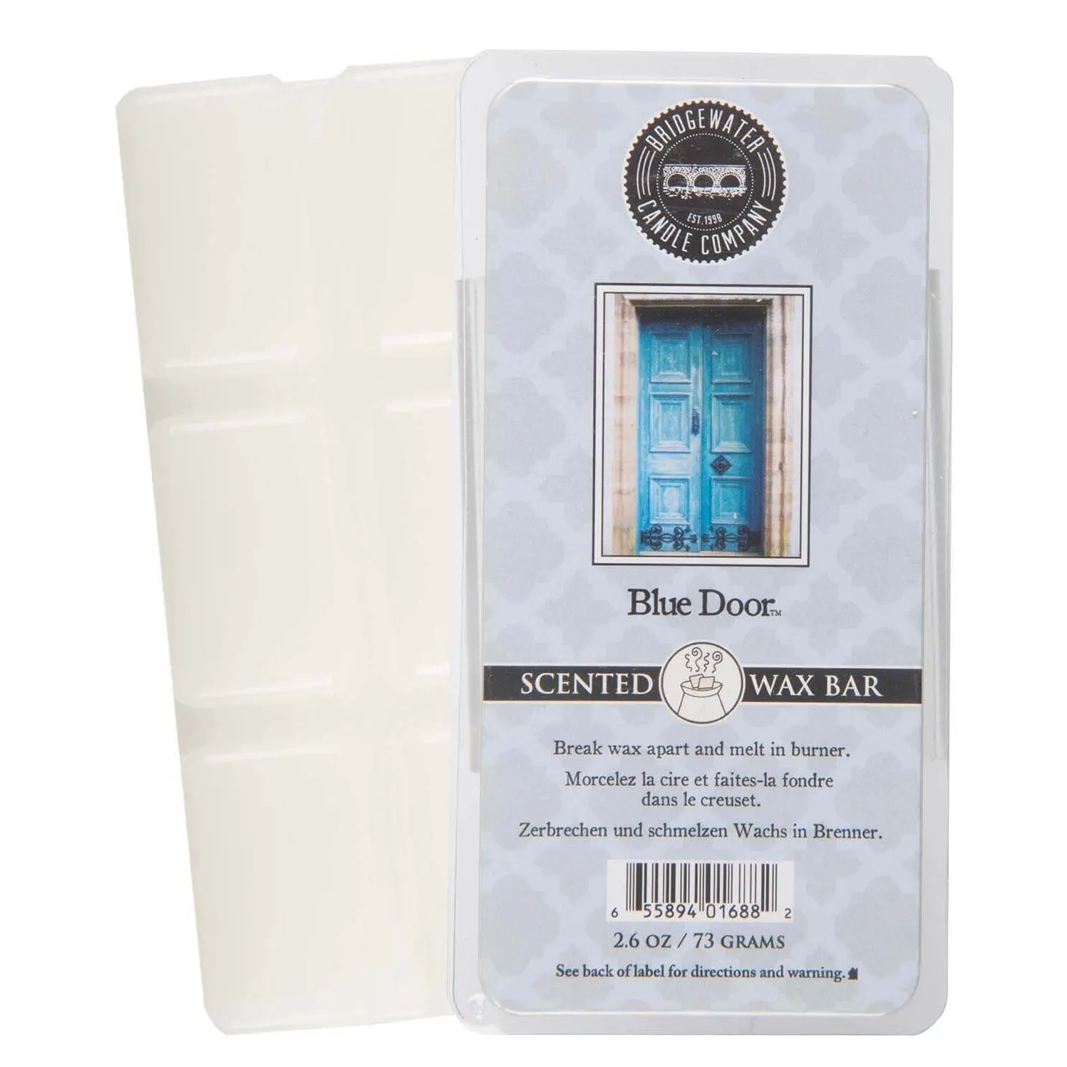 Blue Door Wax Bar verpackt Verpackte Bridgewater Blue Door Wax Bar mit blauem Türmotiv