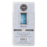 Etikett der Bridgewater Blue Door Wax Bar mit Türmotiv und Anwendungshinweis