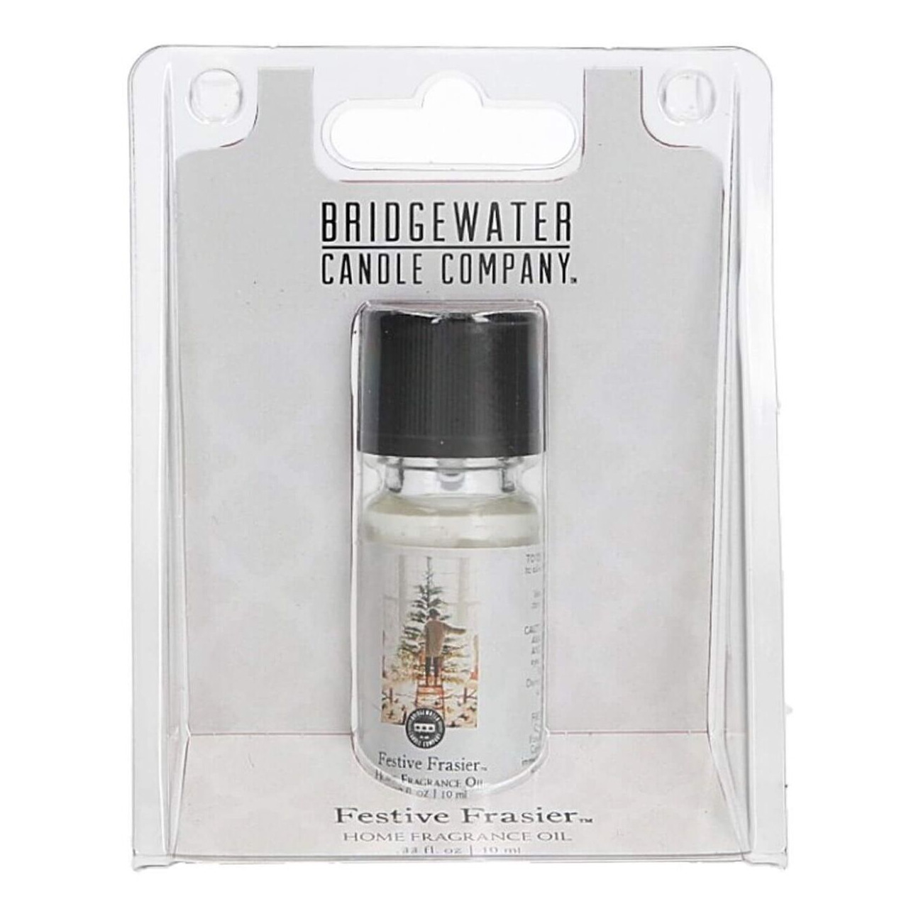 Festive Frasier Duftöl, Verpackungsansicht Verpacktes Festive Frasier Home Fragrance Oil mit schwarzem Verschluss