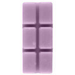 Rückseite einer lavendelfarbenen Wax Bar mit sechs rechteckigen Wachsstücken