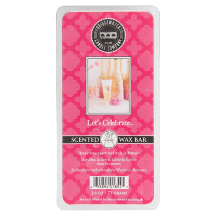 Verpackte Bridgewater Let’s Celebrate Scented Wax Bar mit sichtbarem Etikett