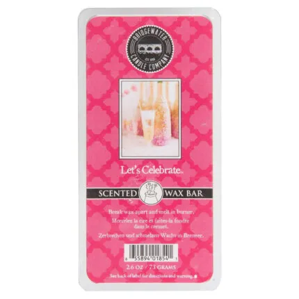 Verpackte Bridgewater Let’s Celebrate Scented Wax Bar mit sichtbarem Etikett