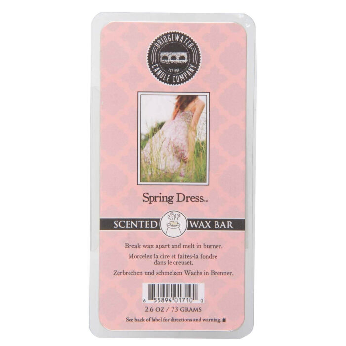 Vorderseite des Spring Dress Wax Bars mit Produktetikett und Mengenangabe