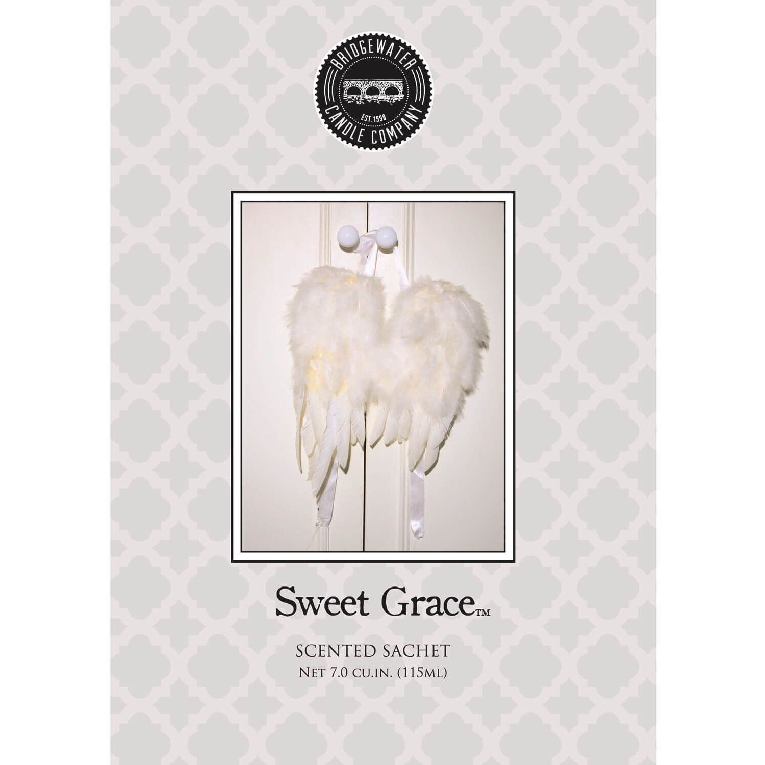 Sweet Grace Duftsachet Verpackung Verpackung des Sweet Grace Scented Sachets mit weißem Flügelmotiv