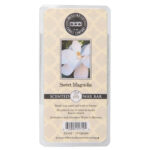 Etikett mit Magnolienblüte und Bezeichnung Sweet Magnolia Wax Bar