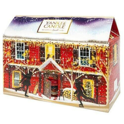 Yankee Candle Adventskalender Haus in schräger Vorderansicht