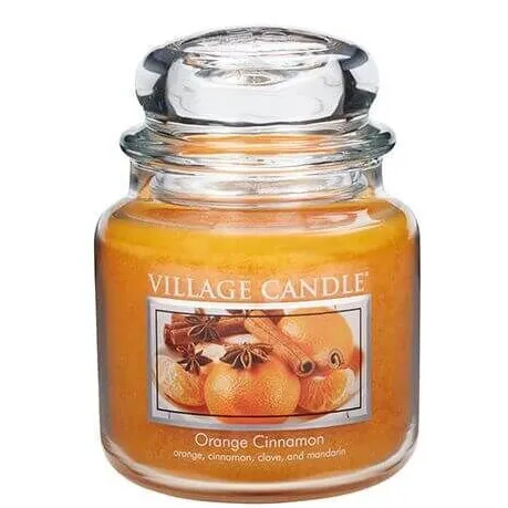 Orange Cinnamon Kerze im Glas Village Candle Orange Cinnamon Kerze im Glas mit durchsichtigem Deckel