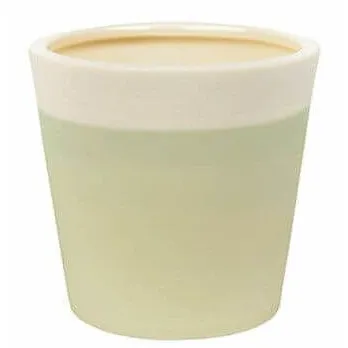 Pastellgrüner Votivkerzenhalter mit cremefarbenem Rand von Yankee Candle