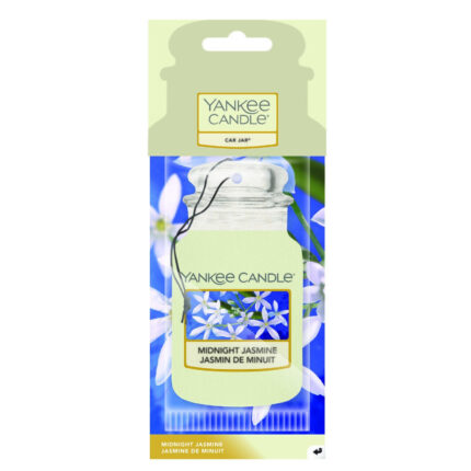 Verpackter Yankee Candle Car Jar mit Blumenmotiv und Aufdruck Midnight Jasmine