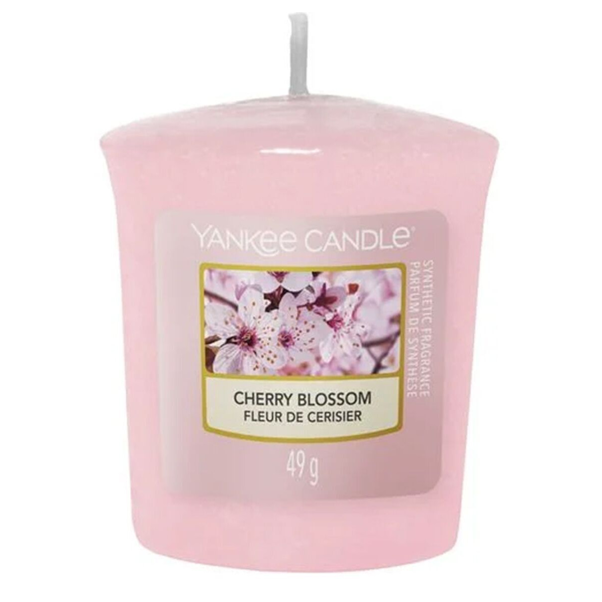 Cherry Blossom Duftkerze von Yankee Candle Rosa Yankee Candle Cherry Blossom Duftkerze mit Blumenetikett