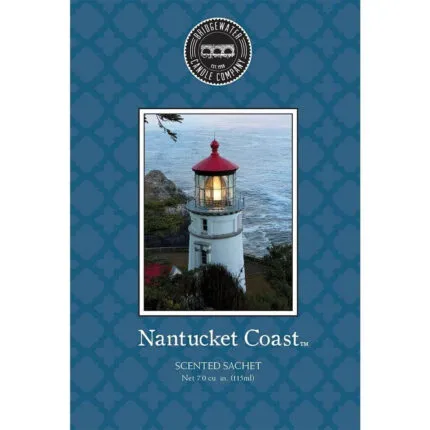 Frontansicht der Nantucket Coast Duftsachet-Verpackung mit Leuchtturmfoto