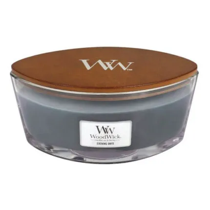 Geschlossene WoodWick Evening Onyx Kerze im Glasgefäß