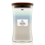 WoodWick Woven Comforts Kerze im Glas mit Holzdeckel