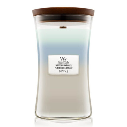 WoodWick Woven Comforts Kerze im Glas mit Holzdeckel