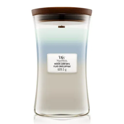 WoodWick Woven Comforts Kerze im Glas mit Holzdeckel