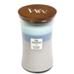 WoodWick Trilogy Kerze im Glas mit braunem Deckel