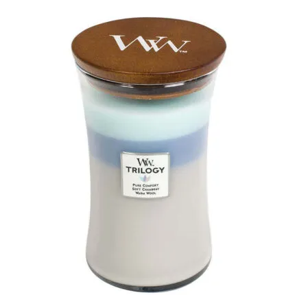WoodWick Trilogy Kerze im Glas mit braunem Deckel
