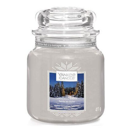 Candlelit Cabin Kerze im Glas mit transparentem Deckel und 411-g-Angabe