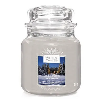 Candlelit Cabin Kerze im Glas mit transparentem Deckel und 411-g-Angabe