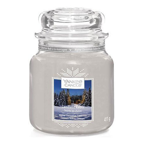 Candlelit Cabin 411 g Candlelit Cabin Kerze im Glas mit transparentem Deckel und 411-g-Angabe