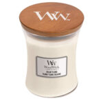 WoodWick Solar Ylang Kerze mit geschlossenem braunem Holzdeckel
