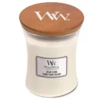 WoodWick Solar Ylang Kerze mit geschlossenem braunem Holzdeckel