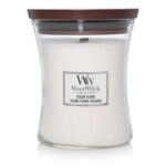 WoodWick Solar Ylang Kerze mit braunem Deckel frontal fotografiert