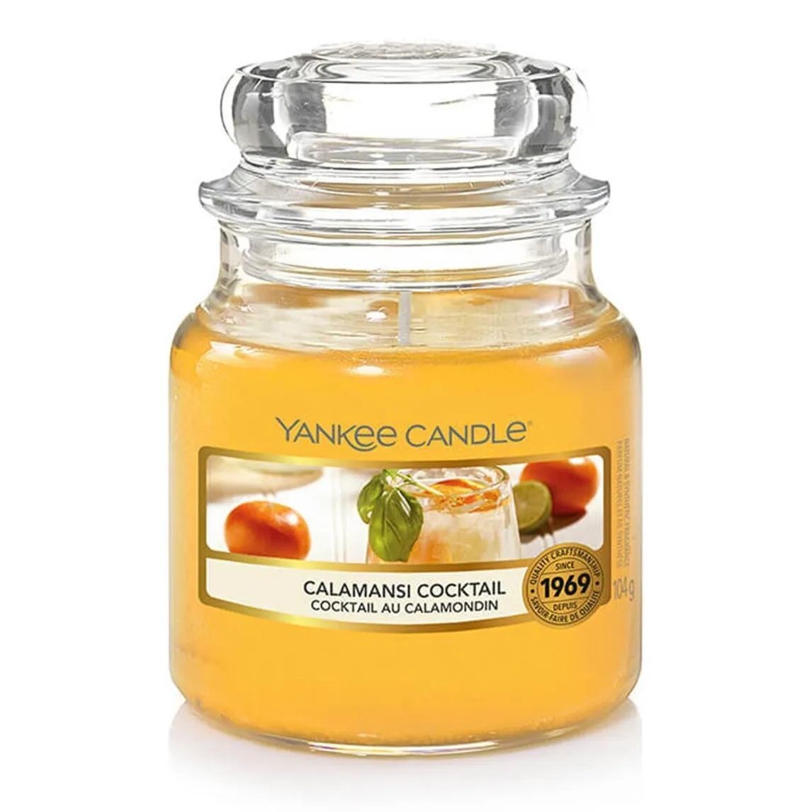 Calamansi Cocktail Kerze im Glas Gelbe Yankee Candle Calamansi Cocktail Kerze im Glas mit Deckel