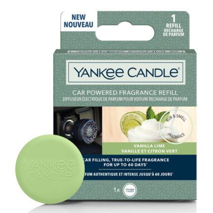 Verpackung eines Yankee Candle Car Powered Fragrance Refills mit Vanilla Lime Duft