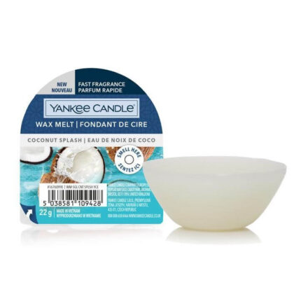 Yankee Candle Coconut Splash Wachsmelt neben einer weißen Schale