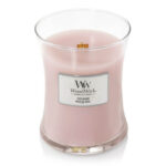 Rosa WoodWick Rosewood Kerze im Glas ohne Deckel mit Holzdocht