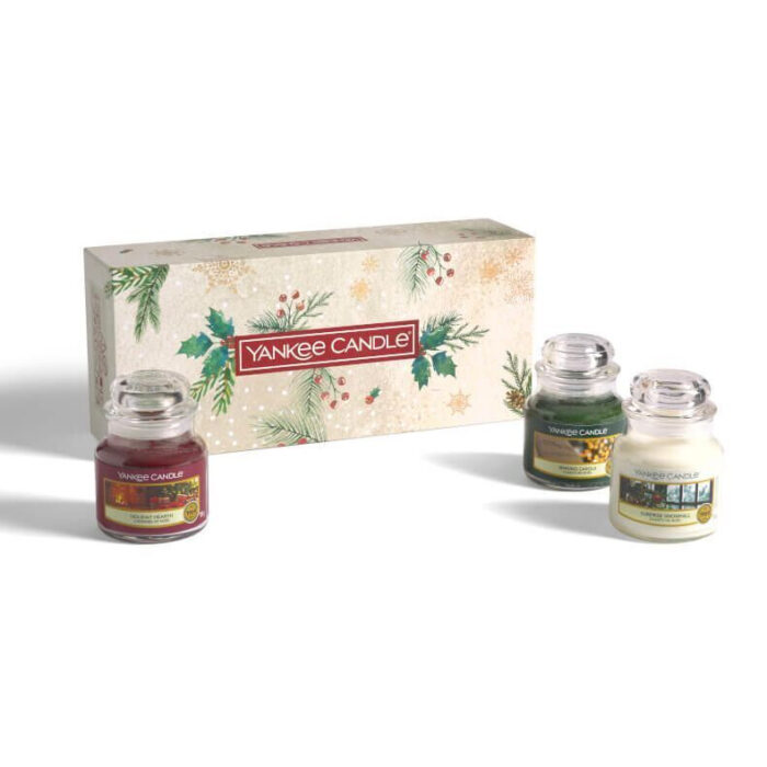 Yankee Candle Geschenkset mit drei sichtbaren Kerzengläsern