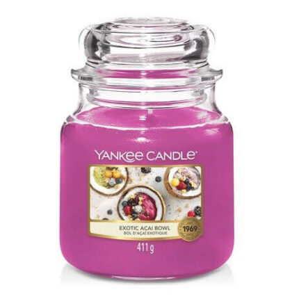 Exotic Acai Bowl Yankee Candle im Glas, Etikett mit 411 g