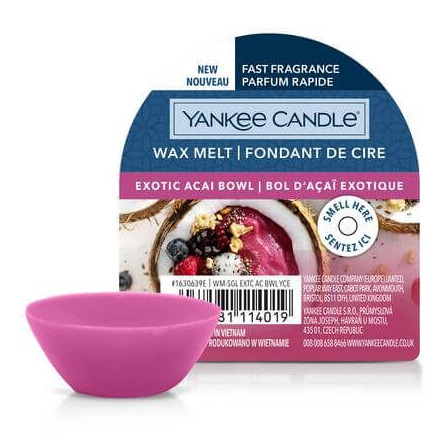 Exotic Acai Bowl Wachsmelt Verpackung Verpacktes Yankee Candle Wax Melt Exotic Acai Bowl mit pinker Wachsschale