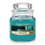 Yankee Candle Moonlit Cove Kerze im Glas mit sichtbarem Etikett