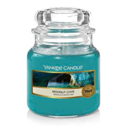 Yankee Candle Moonlit Cove Kerze im Glas mit sichtbarem Etikett