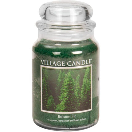 Village Candle Balsam Fir im verschlossenen Glas mit Waldmotiv
