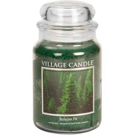 Village Candle Balsam Fir im verschlossenen Glas mit Waldmotiv