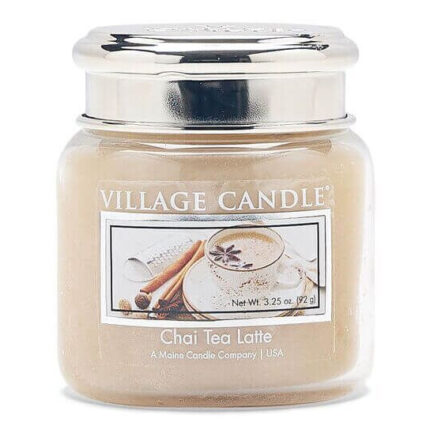 Chai Tea Latte Kerze von Village Candle mit Metalldeckel