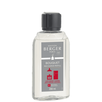 Maison Berger Paris Küchen-Nachfüller in transparenter Flasche mit grauem Verschluss