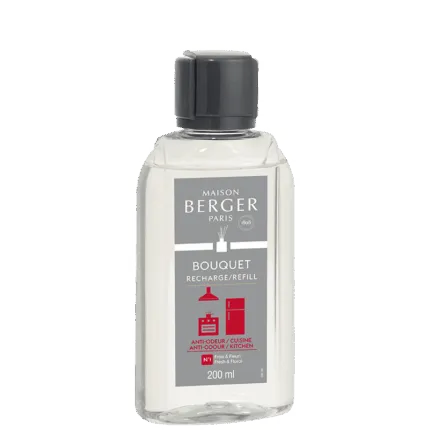 Maison Berger Paris Küchen-Nachfüller in transparenter Flasche mit grauem Verschluss